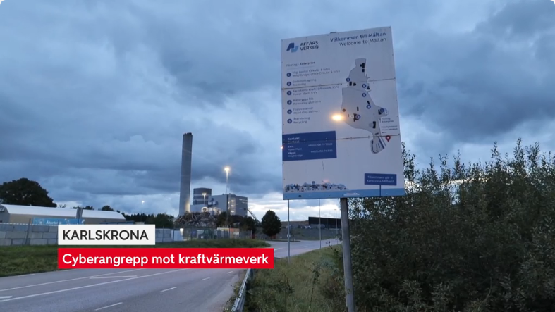 Screenshot: Cyberangrepp mot kraftvärmeverk i Karlskrona